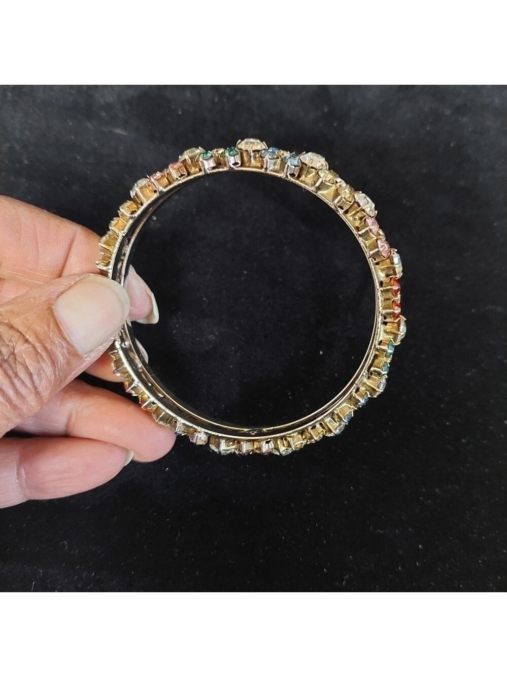Vintage* Multi-Colour Rhinestone Bracelet - Picture 4 of 4